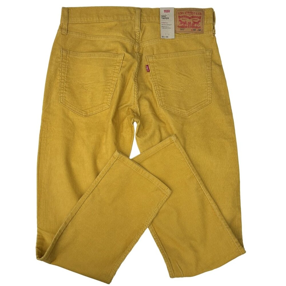 Levis 502 Taper Corduroy Jeans Mens W32 L32 Pants mustard NWT. - Picture 7 of 11